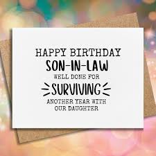Funny Birthday Card for Son-in-law | Card From In-laws | Birthday Card for  Him | Hilarious Birthday Card | Daughters Husband Card - Etsy