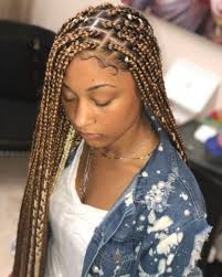 Brown Black And Blonde Knotless Box Braids 50 Long Box Braids Master Collection New Natural Hairstyles Blonde Box Braids Hair Styles Box Braids Hairstyles