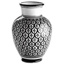 Vase En Ceramique Blanche Motif Noir Marocain Tine K Home Vase En Ceramique Motif Noir Ceramiques Blanches