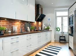 If you're yearning after a brick wall, this brick effect wallpaper is a beautiful alternative. 32 Amazing Ideas Brick Wall Designs In Modern Kitchens Walls Play A Central Function In Beautifying A Brick Wall Kitchen Trendy Kitchen Tile Kitchen Interior