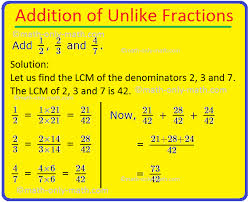 How to add fractions with unlike denominators with 3 fractions. Addition Of Unlike Fractions Adding Fractions With Different Denomin