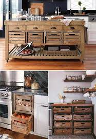 Check spelling or type a new query. Farmhouse Style Kitchen Storage With Wood Crates Kitchenstorageideas Rustic Kitchen Island Farmhouse Kitchen Decor Farmhouse Style Kitchen