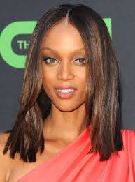 Tyra Banks Straight Shoulder Length Easy Hairstyles Hair Styles Celebrity Hairstyles