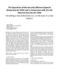 Constitutional law ii exam notes. Pdf The Operation Of The Security Offences Special Measures Act 2012 And A Comparison With The Old Internal Security Act 1948 Heralding A New Democratic Era Or Old Wine In A New