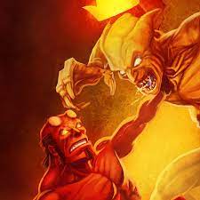 Ualac claimed the crown of the apocalypse (which sits invisibly on hellboy's head) before attempting to take hellboy's stone right hand. Artstation Hellboy Vs Ualac Ludovic Rivalland