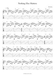 Listen to nothing else matters online. Nothing Else Matters Verse Chorus Verse Chorus Sheet Music For Guitar Solo Download And Print In Pdf Or Midi Free Sheet Music For Nothing Else Matters By Metallica Metal Musescore Com