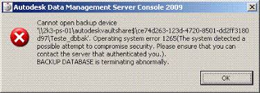 Remote Sql Backup Error Autodesk Community Vault