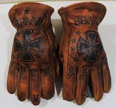 Tattooed And Branded Gloves Greezmunky Kustoms Gloves Iron Cross Biker Gloves