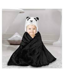 Best newborn hooded baby towel in india. Buy Kassy Pop Hooded Baby Bath Towel Cum Blanket Panda Design Black Features Price Reviews Online In India Justdial