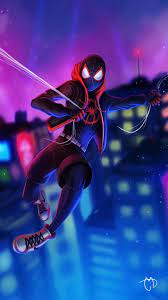 Spider Man Miles Morales Into The Spider Verse Marvel Ultimate Spiderman Cartoon Marvel Comics Wallpaper Spiderman Artwork