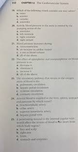 Solved 332 Chapter 12 The Cardiovascular System 19 Which Of Chegg Com