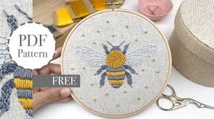 So tomorrow i turn 42 (eeeep!) and i thought it would be nice to give something away on my birthday. How To Embroider A Bee Free And Easy Embroidery Pattern For Beginners Youtube