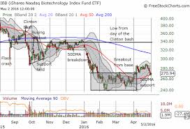 ishares nasdaq biotechnology etf clings to support