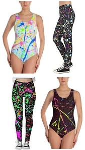 Men's colorful splatter paint pattern turndown collar casual long sleeve shirt. 80s Paint Splatter Leggings And Leotards