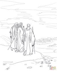 Jesus On The Road To Emmaus Road To Emmaus Jesus Coloring Pages Sunday School Coloring Pages