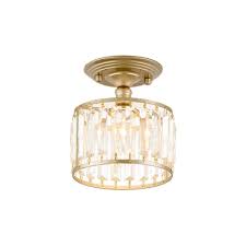 It's not a perfect match, it is a. Black Champagne Gold Crystal Semi Flush Light Fixtures Modern 1 Light Cylinder Indoor Ceiling Fixture Beautifulhalo Com