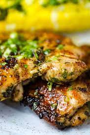 Grilled Chicken Thighs With Chimichurri Recipe Grilled Chicken Thighs Chicken Main Dishes Cooking Recipes