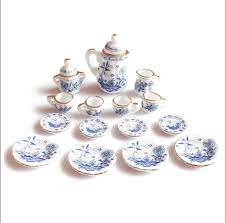 1 12 Miniature Tea Sets Dollhouse Tea Set Porcelain Tea Cups Etsy Miniature Tea Set Ceramic Tea Set Tea Set
