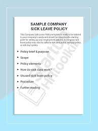 Sample Company Sick Leave Policy Sick Leave Policy Sick Leave Sick Pay