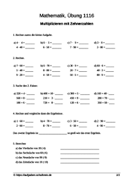 .zum ausdrucken division learnkontrolle : Klassenarbeiten Zum Thema Multiplizieren Mathematik Kostenlos Zum Ausdrucken Musterlosungen Ebenfalls Erhaltlich