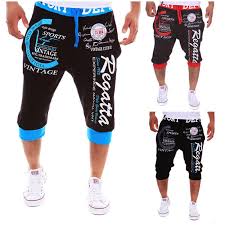 Casual Pants Heykeson Men Tight Letter Bermuda Shorts Men Homme