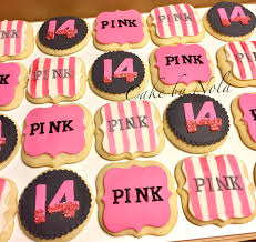 Birthday Party Themes For 12 Year Olds Pink Themed Cookies For A 14 Year Old Girl S Birthday Celebration Victoriasecretpink Birthday Party For Teens Sleepover Birthday Parties Girl Birthday Themes