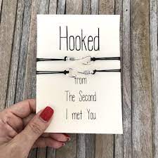 It's an excellent stocking stuffer for a pair of newlyweds. Matching Bracelets For Couples Couples Gifts Hooked On You Matching Couple Gifts Cute Couple Gifts Bracelets For Boyfriend