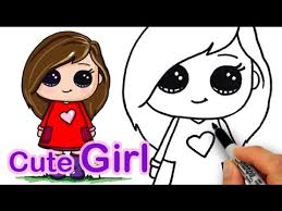 Look these cute girls drawings! How To Draw A Girl Easy And Cute 1 Youtube