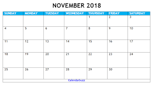 November Calendar 2018 Printable Template Calendar Template Calendar Printables Excel Calendar Template