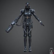 High Quality 3d Model Of A Female Cyborg Ready For Close Up And Hd Renders Pbr Textures File In The Marmoset Toolbag 2 Ava Female Cyborg Sci Fi Female Armor