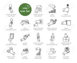 Hand Gesture Vector Icons Set Twenty Two Line Illustrations