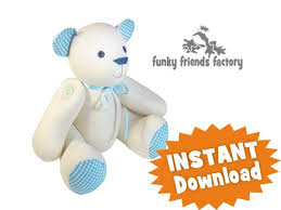 Bear, instant print pdf pattern w/instructions. Signature Bear Calico Teddy Bear Instant Download Sewing Pattern Pdf