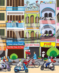 Wall Mural Saigon Street Food Scene Cuong Huynh Storyboards And Motion Graphics Vietnam Art Vietnam Art Design Vietnam Painting