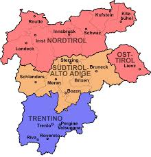Tirol Suedtirol Trentino Contea Del Tirolo Wikipedia Tirolo Mappa Dell Italia Mappe