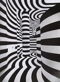 Black And White Optical Illusion Des Rayures Noires Et Blanches Dans Les Interieurs Floriane Lemarie Optical Illusions Art Optical Illusions