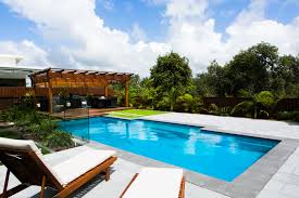 Fibreglass Pool 9m X 4m With Light Grey Tiles And Dark Grey Coping Swimming Pool Builder Swimming Pool Construction Backyard Pool Landscaping