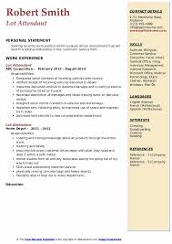 Lot attendant job description template. Lot Attendant Resume Samples Qwikresume