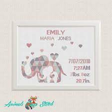 Shop.alwaysreview.com has been visited by 1m+ users in the past month Cross Stitch Elephants Birth Announcement Cross Stitch Etsy
