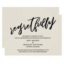 Cream Handwriting Canceled Wedding Regrets Card Zazzle Com Invitation Card Design Wedding Announcements Regrets