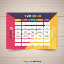Modern Gym Schedule Template With Flat Design Timetable Design Schedule Design Schedule Template