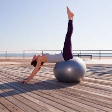 Inflate the ball enough so that when you sit down, your legs create a 90 degree angle, at both. Yoga Workout On The Exercise Ball