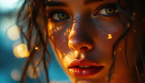 Free Amber Light Portrait Image