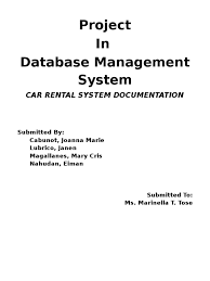 Car Rental System Documentation Arial 1530924