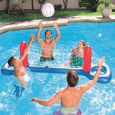 Inflatable Swimming Water Beach Toys Basketball Volleyball Net Handball Door For Kids And Adults Swimming Pool Accessories Volleyball Set Inflatable Swimming Pool