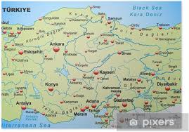 Türkei landkarte mit links zu bildern und beiträgen über kultur, geschichte, natur und reisen in www.anatolienmagazin.de. Poster Landkarte Der Turkei Mit Nachbarlandern Pixers Wir Leben Um Zu Verandern