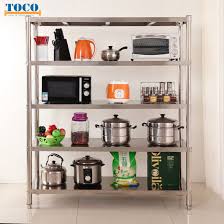 These products are highly appreciated for features like reliable performance,rigid construction,corrosion resistant finish, sophisticated designs, elegant looks,longer service life,optimum quality & excellent performance,these are widely used in kitchens,hotels. China Adjustable 5 Tiers Rolling Stainless Steel Kitchen Rack Shelf China Stainless Steel Shelf Food Shelf