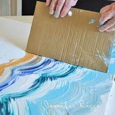 Here S A Fun Diy Wall Art Project Apply Acrylic Paint With Cardboard Painting Projects Art Diy Diy Wall Art