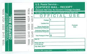 Ucr Mail Services Receipt For Certified Mail Ps Form 3800