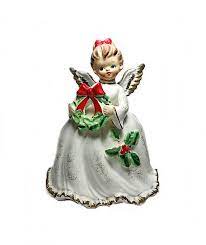 Napcoware Angel With Wreath Planter X 6966 Vintage By Coconutroad Christmas Figurines Etsy 1950s Christmas