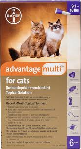 Advantage Multi Topical Solution For Cats 9 1 18 Lbs 6 Treatments Purple Box